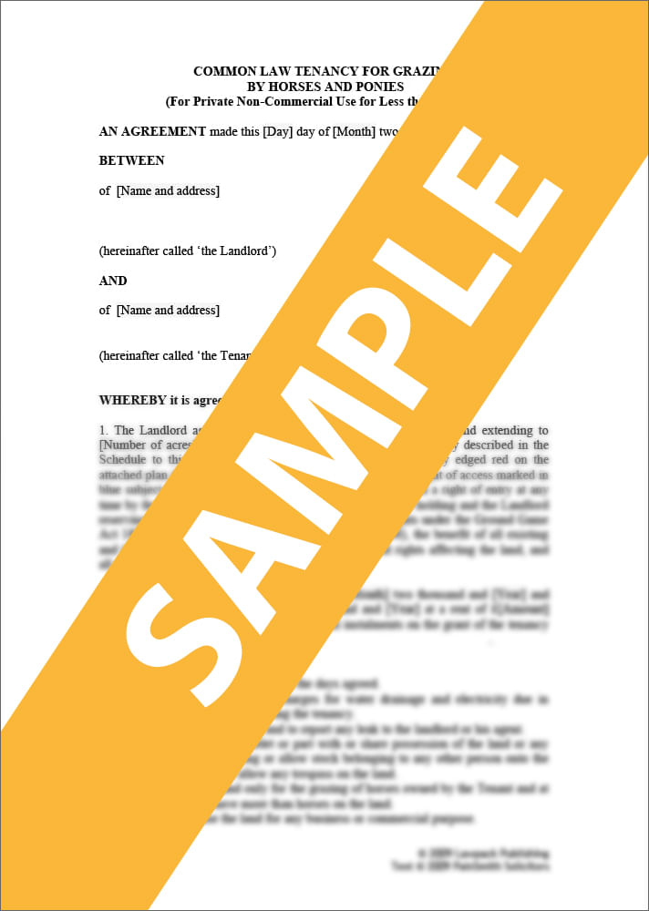 Grazing Agreement Form Template And Sample Uk
