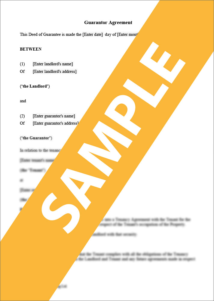 Rent Guarantee Agreement Form Template Sample lawpack co uk LawPack