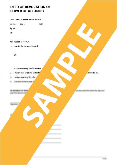 Deed of Revocation of Power of Attorney