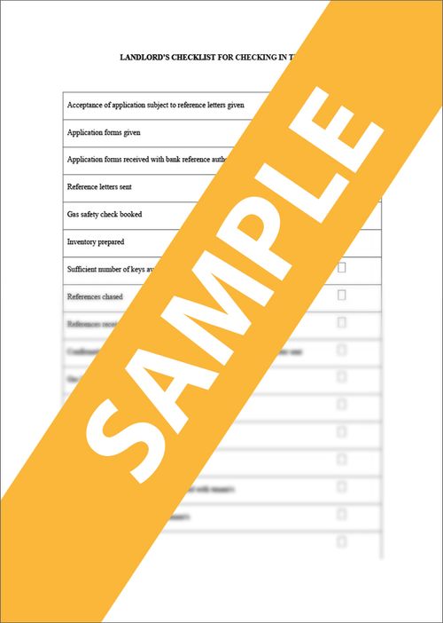 Landlord's Checklist for Checking in Tenants
