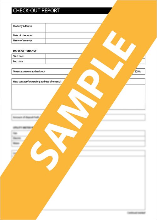 Landlord's Check Out Report